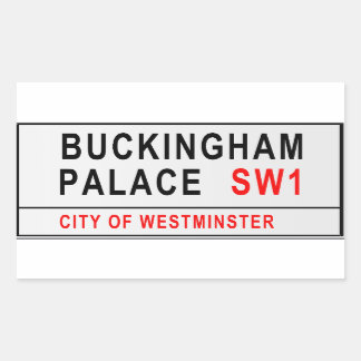Buckingham Palace Straatbord Londen Oude Stijl Rechthoekige Sticker