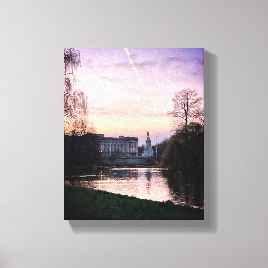 Buckingham Palace ZWART-WIT FOTO Canvas Afdruk (Voorkant)
