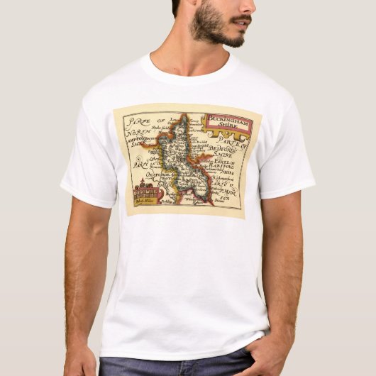 Buckinghamshire County England Oude antiquarische T-shirt (Voorkant)
