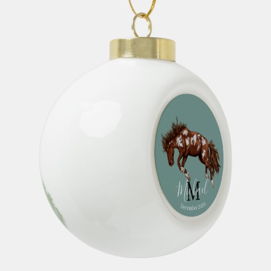 Buckingpaard Keramische Bal Ornament (Links)