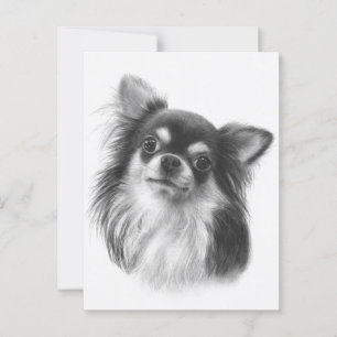 "Buckis" met de hand geschilderd Chihuahuaportret Briefkaart