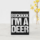 Buckkk ik ben een Deer Costume Funny Easy Animal Kaart (Gele Bloem)