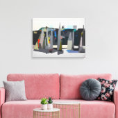 Buckland Beach Yachts - Stretched Canvas Art Print (Insitu (Woonkamer))
