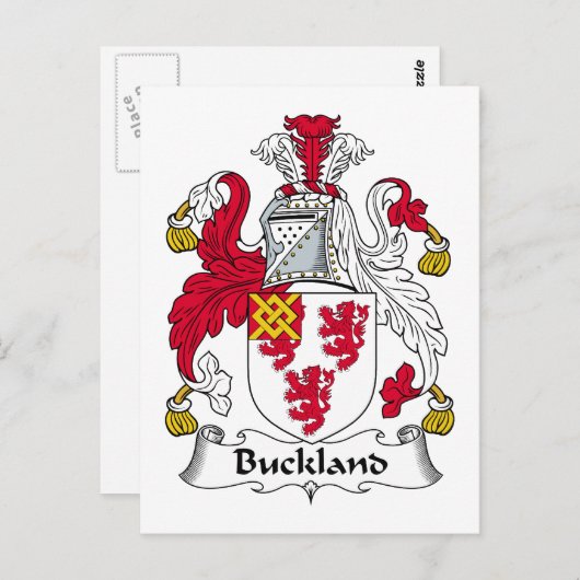 Buckland Family Crest Briefkaart (Voorkant / Achterkant)