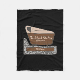 Buckland Station State Park Nevada Nv Welcome Sign Fleece Deken