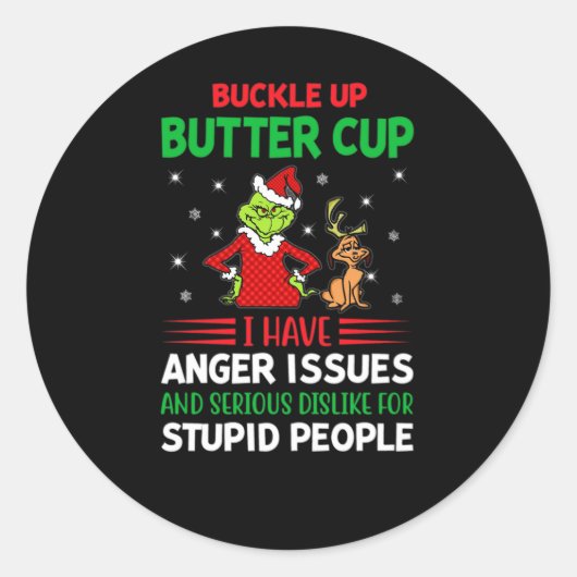 Buckle Buttercup Ik heb woede problemen en serieus Ronde Sticker (Voorkant)