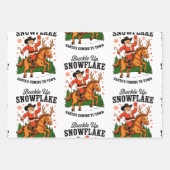 Buckle Up Snowflake Rodeo Cowboy Santa Christmas Inpakpapier Vel (Voorkant)
