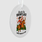 Buckle Up Snowflake Rodeo Cowboy Santa Christmas Ornament (voorkant)