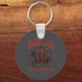 Buckle Up Snowflake Santa Cowboy Western Holiday C Sleutelhanger (Voorkant)