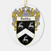 Buckley Coat of Arms/Family Crest Keramisch Ornament (Links)