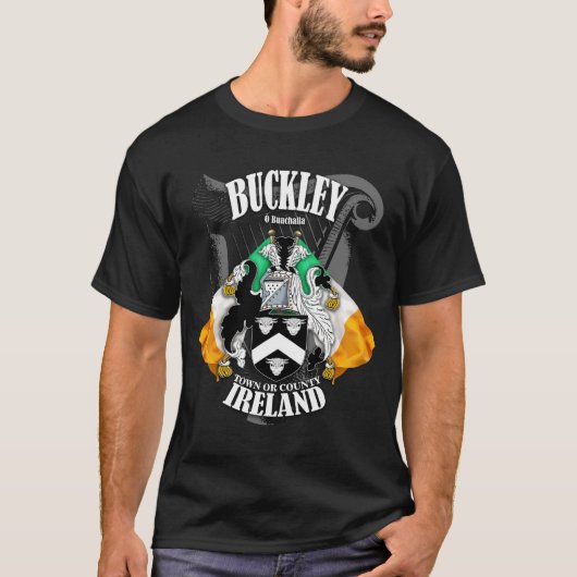 Buckley Crest Coat of Arms *Locatie toevoegen* T-s T-shirt (Voorkant)
