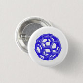 Buckminsterfullerene Molecule (blauw) Ronde Button 3,2 Cm (Voorkant /achterkant)