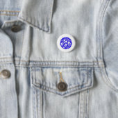 Buckminsterfullerene Molecule (blauw) Ronde Button 3,2 Cm (In situ)