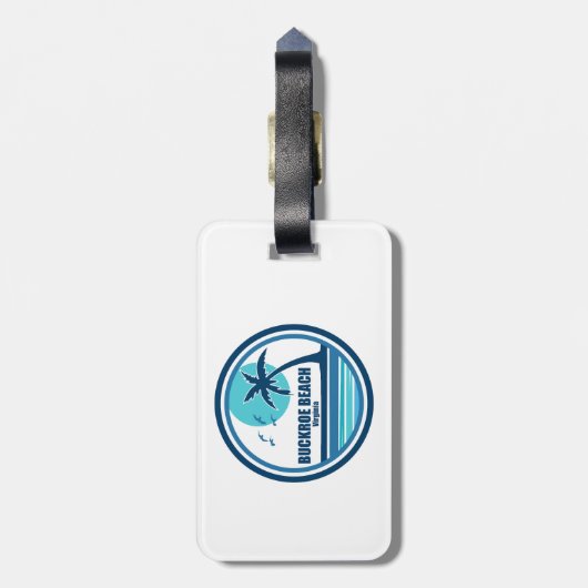 Buckroe Beach Virginia palmbomen Bagagelabel (Achterkant verticaal)