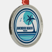 Buckroe Beach Virginia palmbomen Metalen Ornament (Rechts)