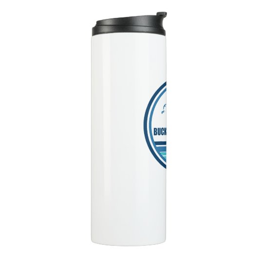 Buckroe Beach Virginia palmbomen Thermosbeker (Gedraaid links)