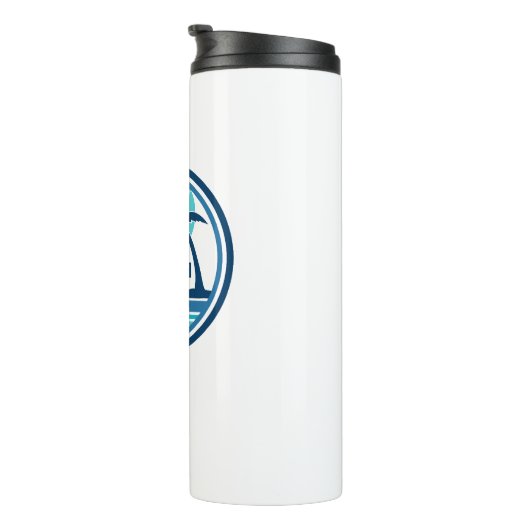 Buckroe Beach Virginia palmbomen Thermosbeker (Geroteerd rechts)