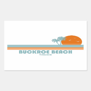 Buckroe Beach Virginia Sun Palm Trees Rechthoekige Sticker