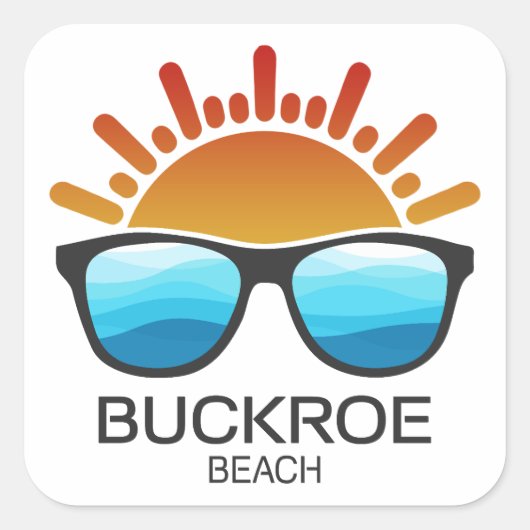 Buckroe Beach Virginia Zonnebril Vierkante Sticker (Voorkant)