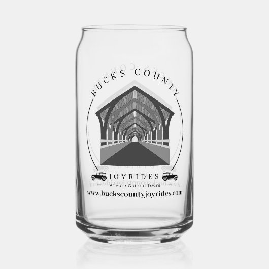 Bucks County Joyrides Logo Blikvorm Glas (Achterkant)