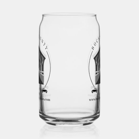 Bucks County Joyrides Logo Blikvorm Glas (Links)