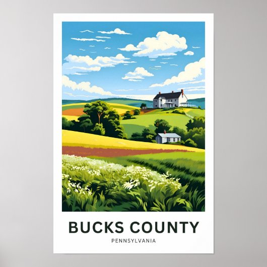Bucks County Pennsylvania Reisprint Poster (Voorkant)