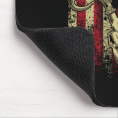 Bucks gewei en schedel op een Amerikaanse vlag her Muismat (Hoek)