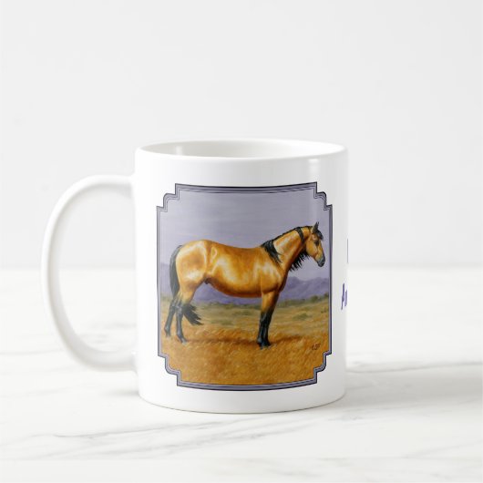 Bucksin Wild Horse Mustang Stallion Koffiemok (Links)