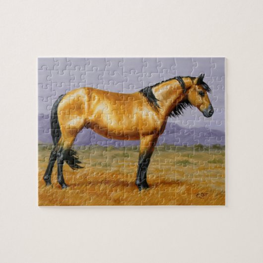 Bucksin Wild Horse Mustang Stallion Legpuzzel (Horizontaal)