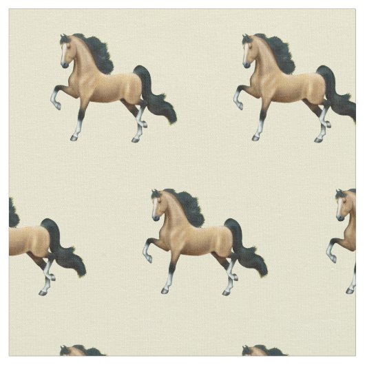 Buckskin American Saddlebred Horse Fabric Stof (Close Up)