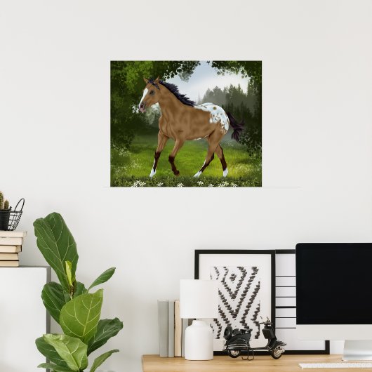 Buckskin Appaloosa Horse Poster (Thuiskantoor)