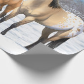 Buckskin Appaloosa paarden bij sneeuw Cadeaupapier (Hoek)