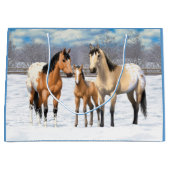 Buckskin Appaloosa paarden bij sneeuw Groot Cadeauzakje (Voorkant)