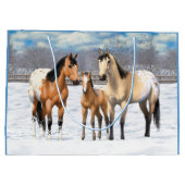 Buckskin Appaloosa paarden bij sneeuw Groot Cadeauzakje (Achterkant)