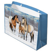 Buckskin Appaloosa paarden bij sneeuw Groot Cadeauzakje (Achterkant Gekanteld)