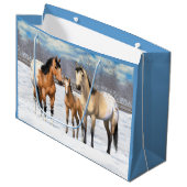 Buckskin Appaloosa paarden bij sneeuw Groot Cadeauzakje (Voorkant Gekanteld)