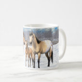 Buckskin Appaloosa paarden bij sneeuw Koffiemok (Voorkant rechts)