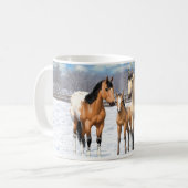 Buckskin Appaloosa paarden bij sneeuw Koffiemok (Voorkant links)
