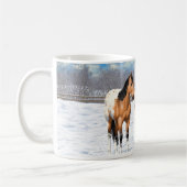 Buckskin Appaloosa paarden bij sneeuw Koffiemok (Links)