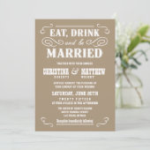 Buckskin Beige Old West Wedding Invitding Kaart (Staand voorkant)