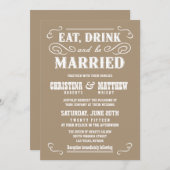 Buckskin Beige Old West Wedding Invitding Kaart (Voorkant / Achterkant)