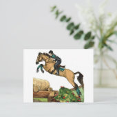 buckskin big leap xc HORSE ART Eventing Briefkaart (Staand voorkant)