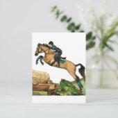 buckskin big leap xc HORSE ART Eventing Briefkaart (Staand voorkant)
