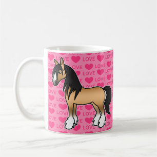 Buckskin Cartoon Gypsy Vanner Shire Liefde Koffiemok