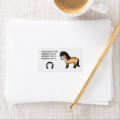 Buckskin Cartoon Shetland Pony Etiket (Insitu)