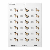 Buckskin Cute Cartoon Dravend Paard & Aangepaste T Etiket (Full Sheet)