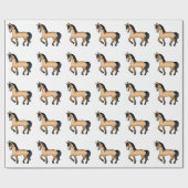 Buckskin Cute Cartoon Trotting Horse Pattern Cadeaupapier (Vlak)