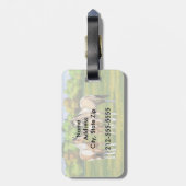 Buckskin deun verfpaarden in zomerdeeg bagagelabel (Achterkant verticaal)