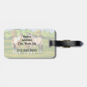 Buckskin deun verfpaarden in zomerdeeg bagagelabel (Achterkant horizontaal)