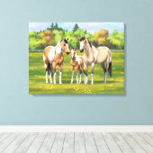 Buckskin deun verfpaarden in zomerdeeg canvas afdruk (Insitu (Houten vloer))